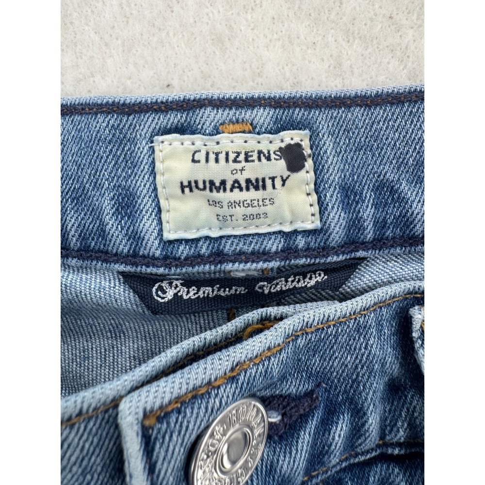 Citizens of Humanity Georgia High Rise Bootcut Split Hem Jeans Blue 25 - Picture 3 of 14